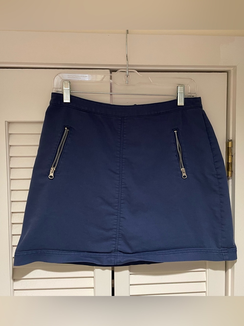 Navy Zipper Detail Women's Skirt